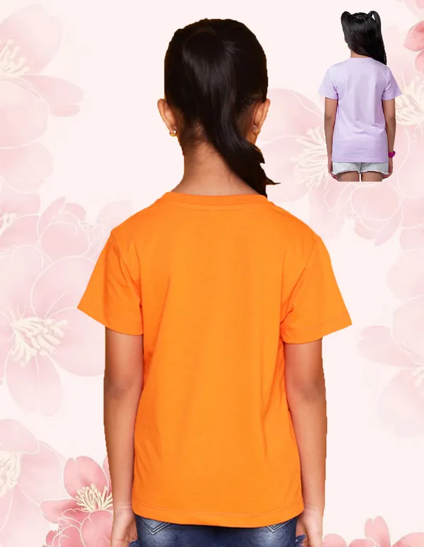 Nusyl_Girl_Orange_&_Lilac_Wake_Up_Text_Printed_&_Girl_Printed_Half_Sleeves_Pack_Of_2_T_Shirts_Soft_&_Comfortable_Half_Sleeve_T_Shirts_Cozy_Summer_Wear_For_Kids_&_Teen_Girls
