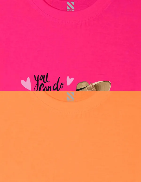 Nusyl_Girl_Hot_Pink_&_Orange_Girls_Printed_&_Scooter_Printed_Half_Sleeves_Pack_Of_2_T_Shirts_Soft_&_Comfortable_Half_Sleeve_T_Shirts_Cozy_Summer_Wear_For_Kids_&_Teen_Girls