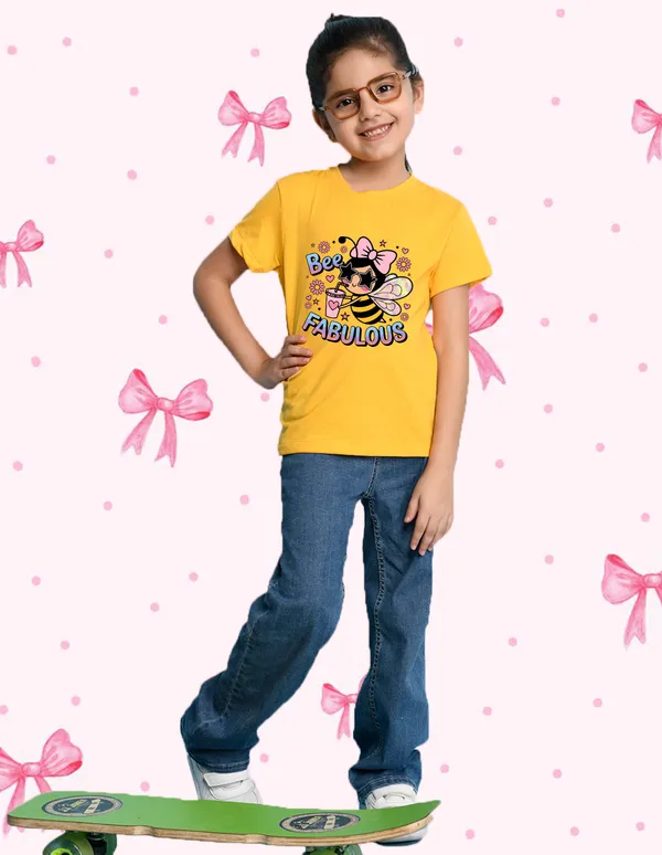 Nusyl_Girl_White_&_Yellow_Be_Lovely_Text_Printed_&_Bee_Fabulous_Text_Printed_Half_Sleeves_Pack_Of_2_T_Shirts_Soft_&_Comfortable_Half_Sleeve_T_Shirts_Cozy_Summer_Wear_For_Kids_&_Teen_Girls