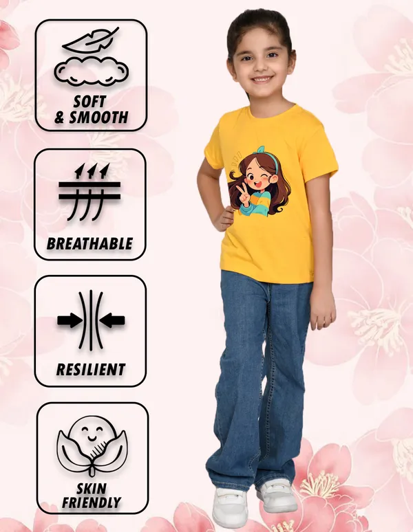 Nusyl_Girl_White_&_Yellow_Good_Vibes_Only_Text_Printed_&_Girl_Printed_Half_Sleeves_Pack_Of_2_T_Shirts_Soft_&_Comfortable_Half_Sleeve_T_Shirts_Cozy_Summer_Wear_For_Kids_&_Teen_Girls