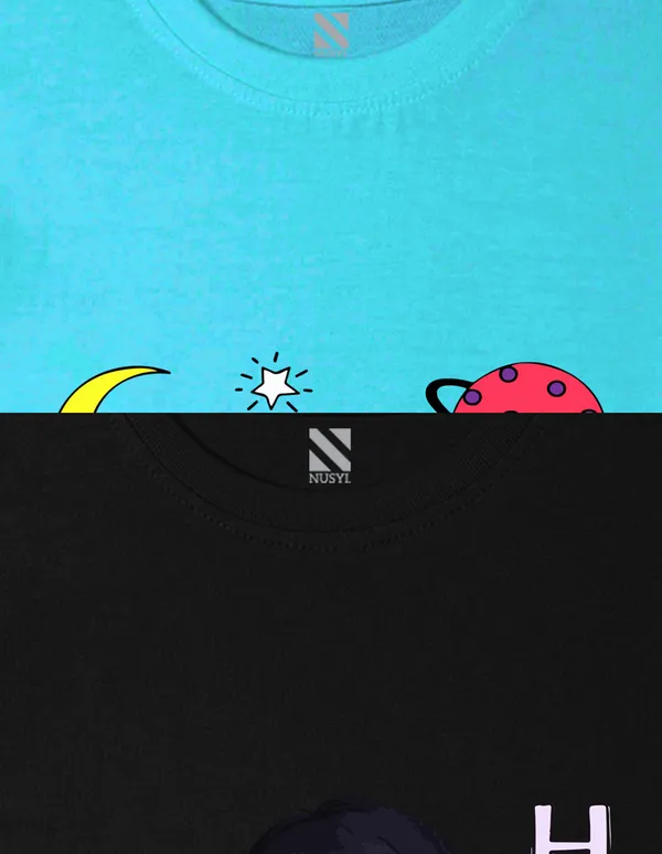 Nusyl_Girl_Sky_Blue_&_Black_Unicorn_Printed_&_Girl_Printed_Half_Sleeves_Pack_Of_2_T_Shirts_Soft_&_Comfortable_Half_Sleeve_T_Shirts_Cozy_Summer_Wear_For_Kids_&_Teen_Girls