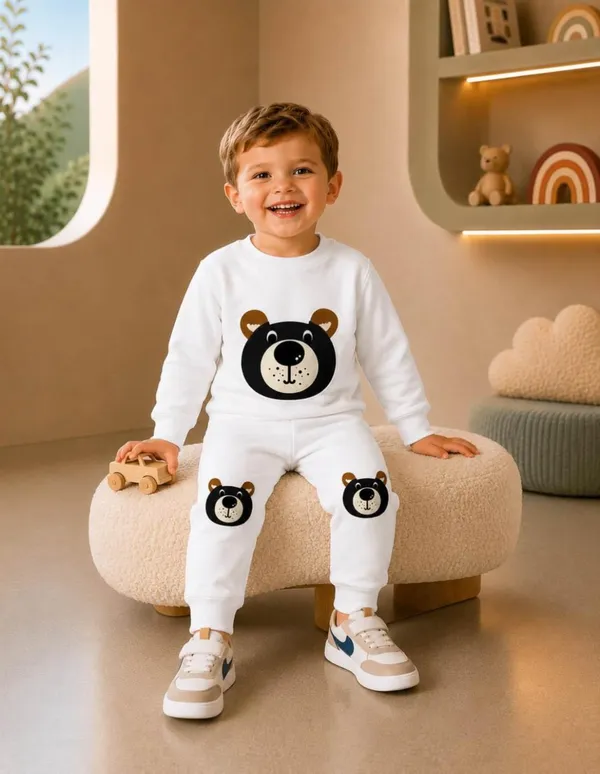 NUSYL_Boys_White_Bear_Printed_Cotton_Blend_T-shirts_and_Joggers_|_Boys's_Regular_Length_T-shirts_and_Regular_Jogger