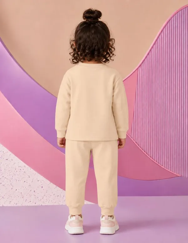 NUSYL_Girls_Beige_Cute_Text_Printed_Cotton_Blend_T-shirts_and_Joggers_|_Girls's_Regular_Length_T-shirts_and_Regular_Jogger