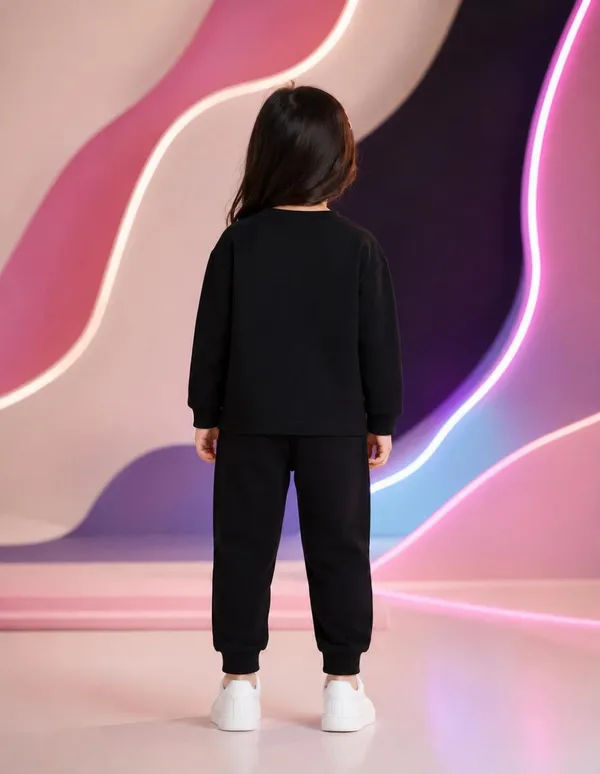 NUSYL_Girls_Black_Star_Printed_Cotton_Blend_T-shirts_and_Joggers_|_Girls's_Regular_Length_T-shirts_and_Regular_Jogger