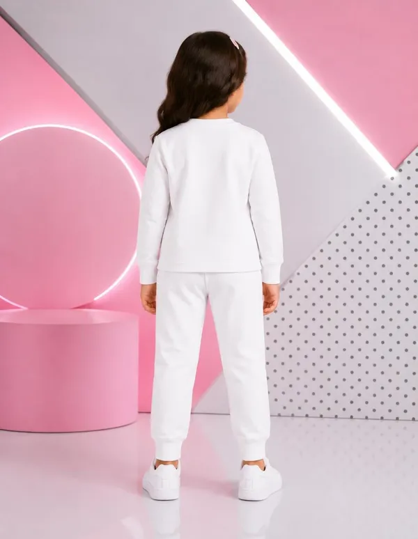 NUSYL_Girls_White_Little_Princess_Text_Printed_Cotton_Blend_T-shirts_and_Joggers_|_Girls's_Regular_Length_T-shirts_and_Regular_Jogger