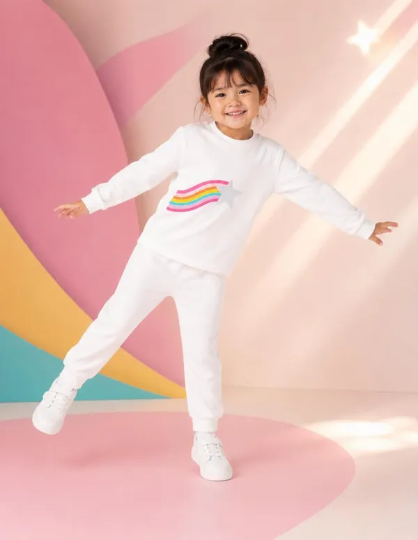 NUSYL_Girls_White_Star_Printed_Cotton_Blend_T-shirts_and_Joggers_|_Girls's_Regular_Length_T-shirts_and_Regular_Jogger