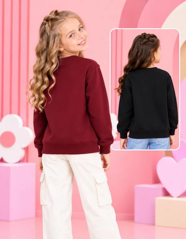 Nusyl_Girls_Black_&_Burgundy_Girls_Solid_Sweatshirt