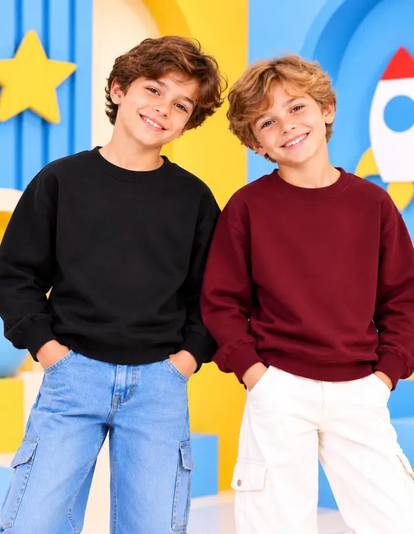 Nusyl_Boys_Black_&_Burgundy_Boys_Solid_Sweatshirt