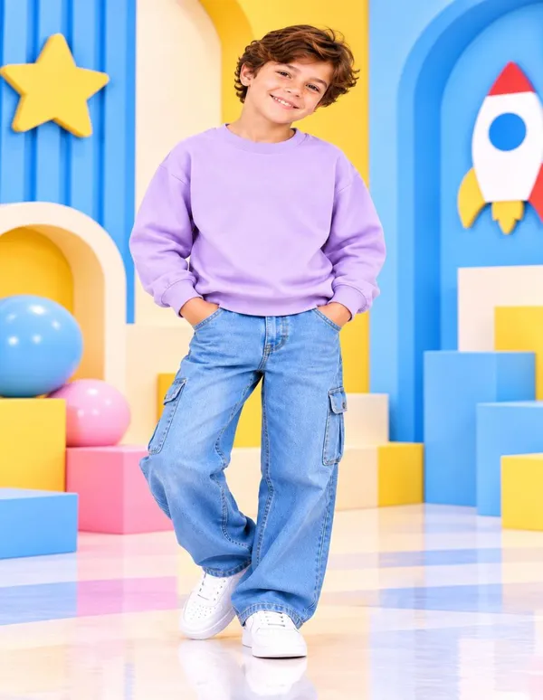 Nusyl_Boys_Lilac_&_Black_Boys_Solid_Sweatshirt