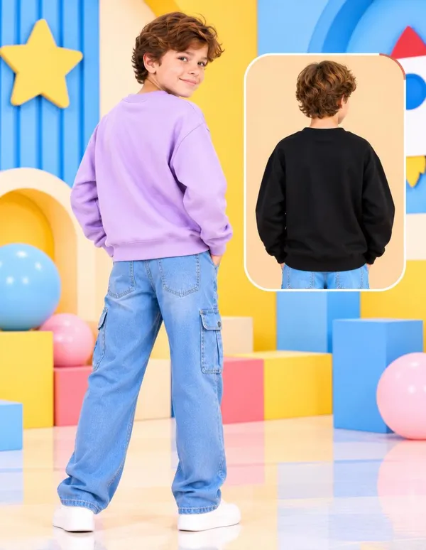 Nusyl_Boys_Lilac_&_Black_Boys_Solid_Sweatshirt