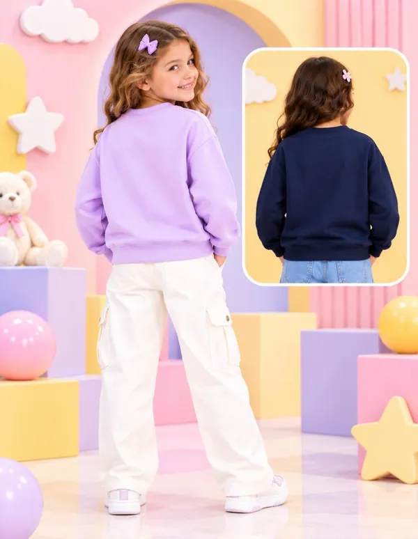 Nusyl_Girls_Navy_&_Lilac_Girls_Girl_Printed_&_Mermaid_Printed_Sweatshirt