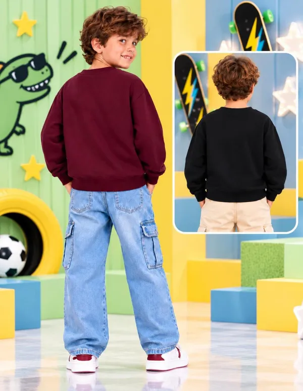 Nusyl_Boys_Black_&_Burgundy_Boys_Dinosaur_Printed_&_Rise_and_Shine_Text_Printed_Sweatshirt