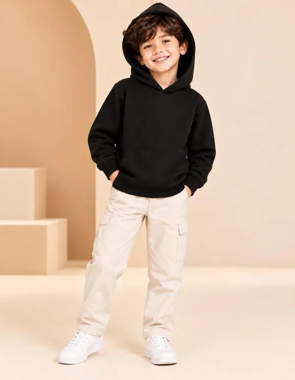 Nusyl_Boys_Black_&_Burgundy_Boys_Solid_Hoodie