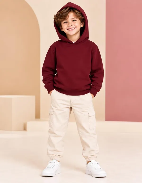 Nusyl_Boys_Black_&_Burgundy_Boys_Solid_Hoodie