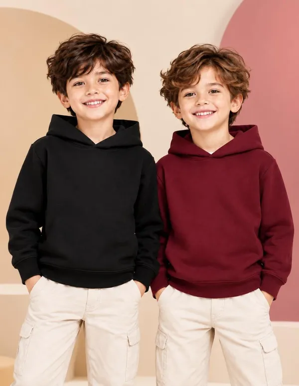 Nusyl_Boys_Black_&_Burgundy_Boys_Solid_Hoodie