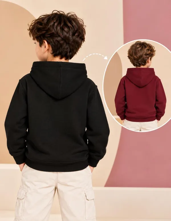 Nusyl_Boys_Black_&_Burgundy_Boys_Solid_Hoodie