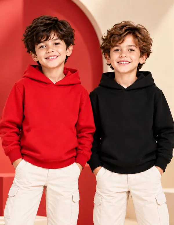 Nusyl_Boys_Red_&_Black_Boys_Solid_Hoodie