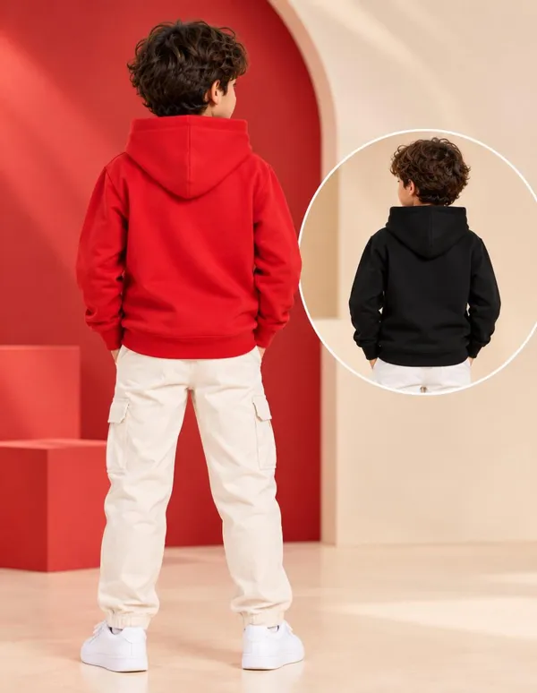 Nusyl_Boys_Red_&_Black_Boys_Solid_Hoodie