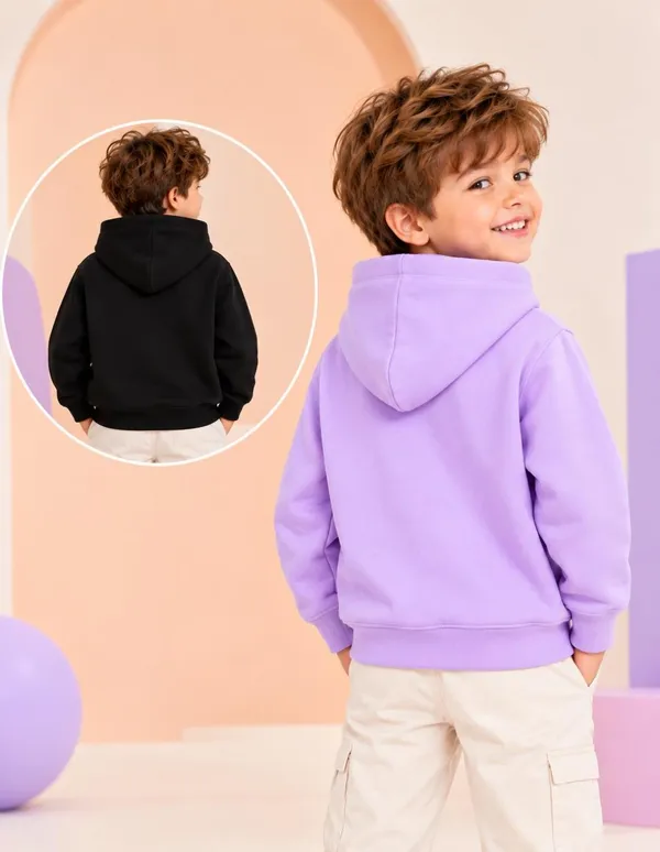Nusyl_Boys_Lilac_&_Black_Boys_Solid_Hoodie