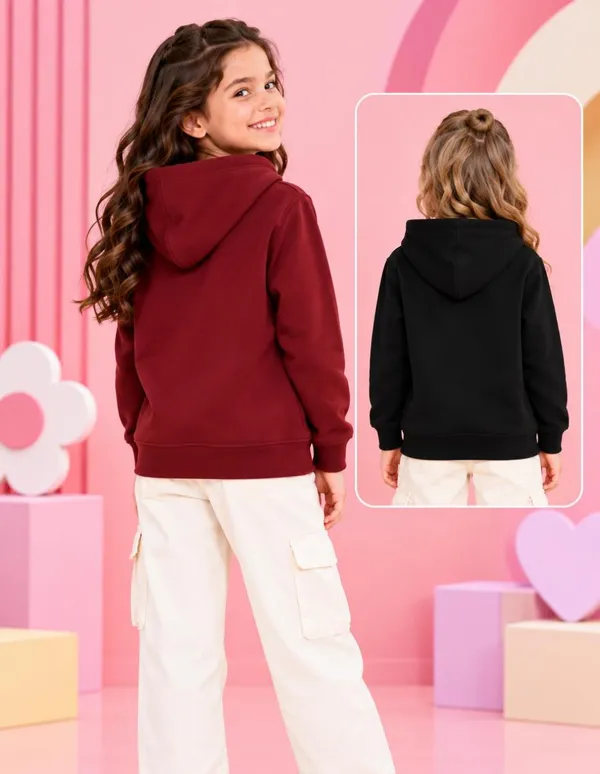 Nusyl_Girls_Black_&_Burgundy_Girls_Solid_Hoodie