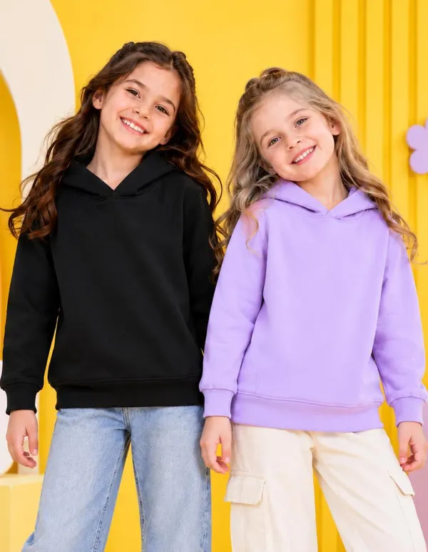 Nusyl_Girls_Lilac_&_Black_Girls_Solid_Hoodie