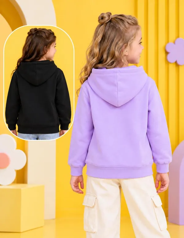 Nusyl_Girls_Lilac_&_Black_Girls_Solid_Hoodie