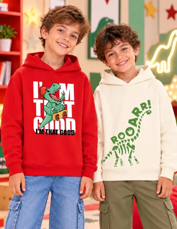 Nusyl_Boys_White_&_Red_Boys_Dinosaur_Printed_Hoodie