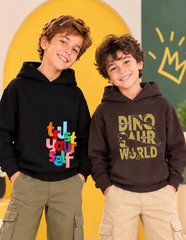 Nusyl_Boys_Black_&_Brown_Boys_Trust_Your_Self_Text_Printed_&_Dinosaur_Printed_Hoodie
