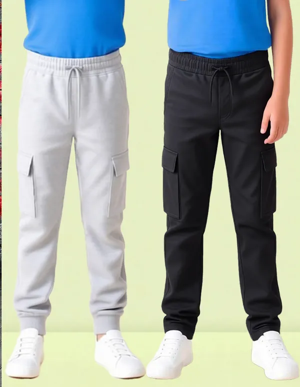 Nusyl_Black_&_Gray_Solid_Cotton_Blend_Straight_Fit_Cargo_Trackpants_Pack_Of_2_With_Side_&_Cargo_Pockets_Full_Length_Regular_Fit_Cargo_Trackpants