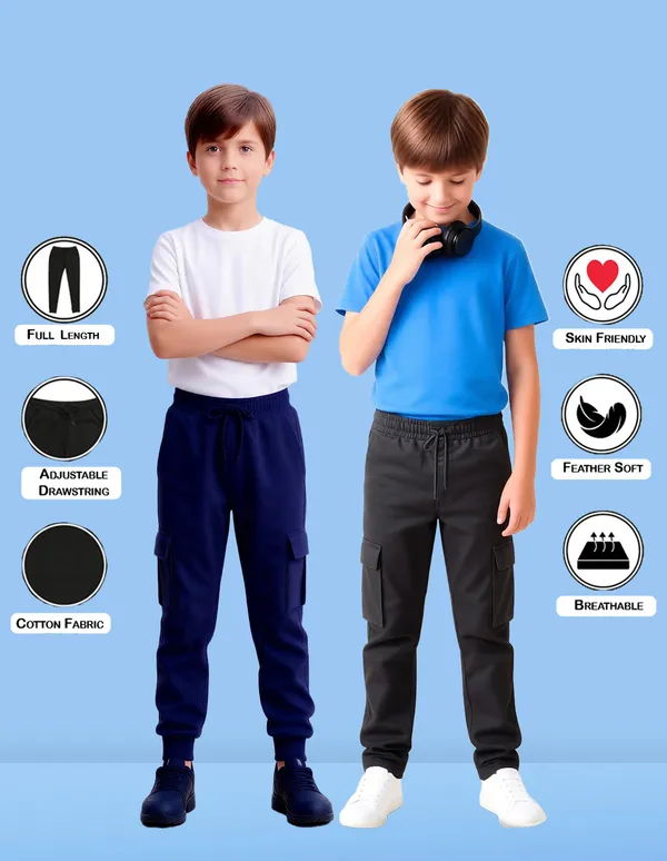 Nusyl_Black_&_Navy_Solid_Cotton_Blend_Straight_Fit_Cargo_Trackpants_Pack_Of_2_With_Side_&_Cargo_Pockets_Full_Length_Regular_Fit_Cargo_Trackpants