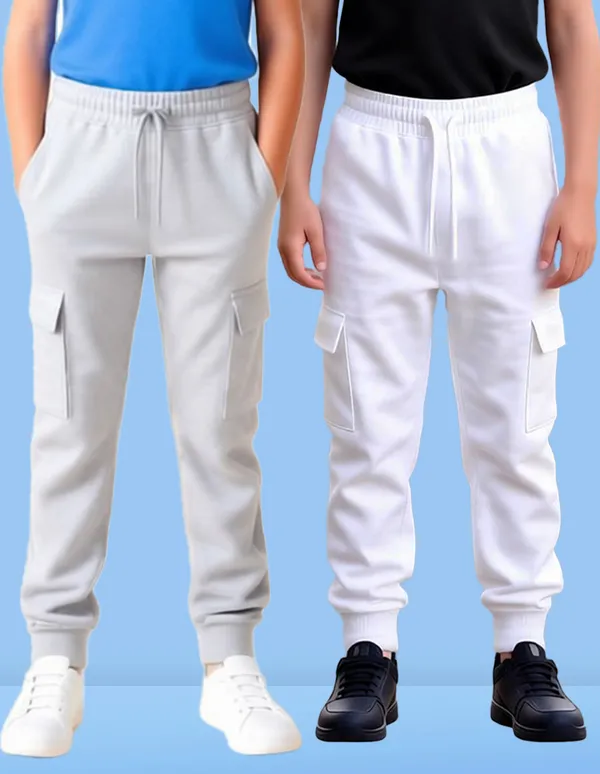 Nusyl_White_&_Gray_Solid_Cotton_Blend_Straight_Fit_Cargo_Trackpants_Pack_Of_2_With_Side_&_Cargo_Pockets_Full_Length_Regular_Fit_Cargo_Trackpants