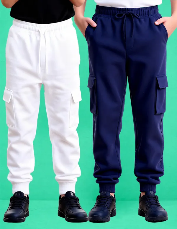 Nusyl_White_&_Navy_Solid_Cotton_Blend_Straight_Fit_Cargo_Trackpants_Pack_Of_2_With_Side_&_Cargo_Pockets_Full_Length_Regular_Fit_Cargo_Trackpants