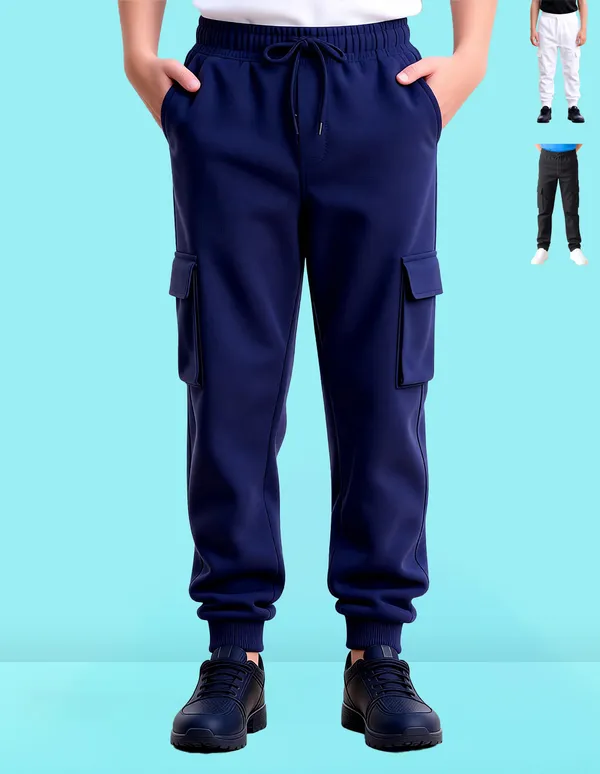 Nusyl_White_&_Black_&_Navy_Solid_Cotton_Blend_Straight_Fit_Cargo_Trackpants_Pack_Of_3_With_Side_&_Cargo_Pockets_Full_Length_Regular_Fit_Cargo_Trackpants