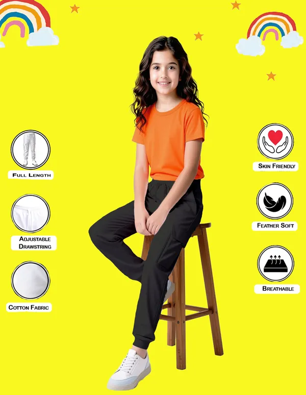 Nusyl_Girls'S_White_&_Black_Solid_Cotton_Blend_Straight_Fit_Cargo_Trackpants_Pack_Of_3_With_Side_&_Cargo_Pockets_Girls'S_Full_Length_Regular_Fit_Cargo_Trackpants