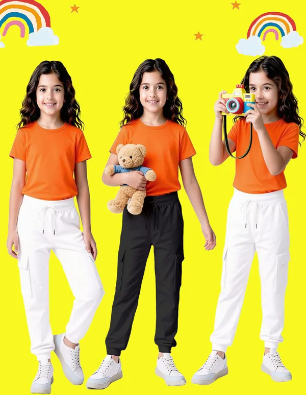 Nusyl_Girls'S_White_&_Black_Solid_Cotton_Blend_Straight_Fit_Cargo_Trackpants_Pack_Of_3_With_Side_&_Cargo_Pockets_Girls'S_Full_Length_Regular_Fit_Cargo_Trackpants