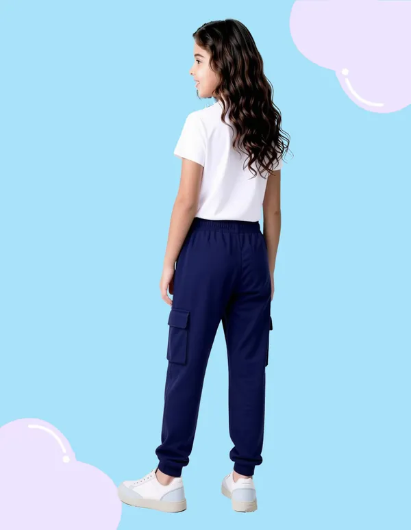 Nusyl_Girls'S_White_&_Black_&_Navy_Solid_Cotton_Blend_Straight_Fit_Cargo_Trackpants_Pack_Of_3_With_Side_&_Cargo_Pockets_Girls'S_Full_Length_Regular_Fit_Cargo_Trackpants