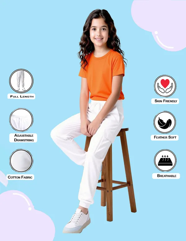 Nusyl_Girls'S_White_&_Black_&_Navy_Solid_Cotton_Blend_Straight_Fit_Cargo_Trackpants_Pack_Of_3_With_Side_&_Cargo_Pockets_Girls'S_Full_Length_Regular_Fit_Cargo_Trackpants