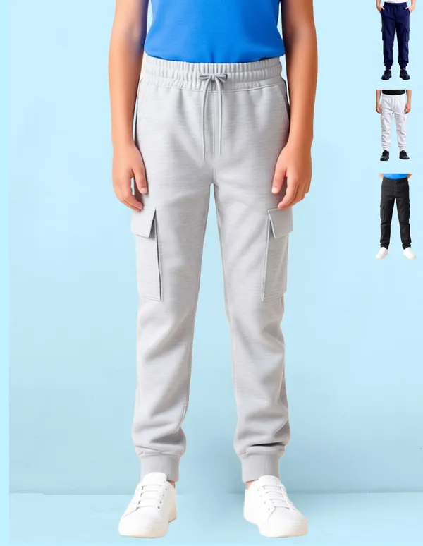 Nusyl_White_&_Black_&_Navy_&_Gray_Solid_Cotton_Blend_Straight_Fit_Cargo_Trackpants_Pack_Of_4_With_Side_&_Cargo_Pockets_Full_Length_Regular_Fit_Cargo_Trackpants