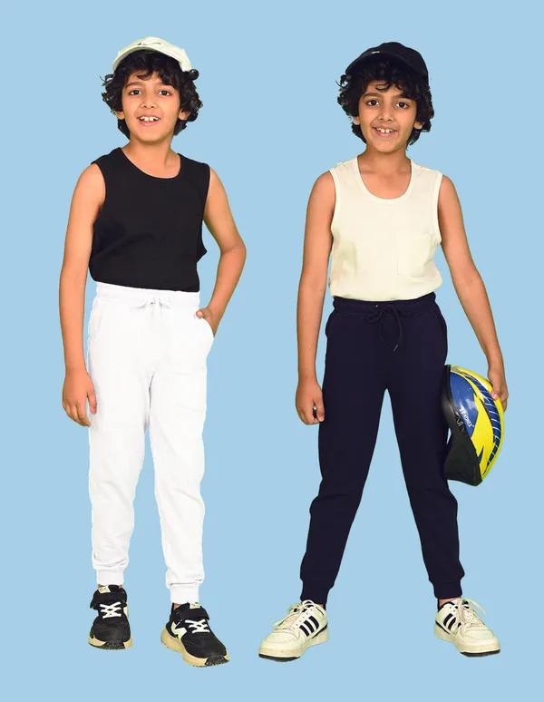 Nusyl_Boys_White_&_Navy_Blue_Solid_Trackpants