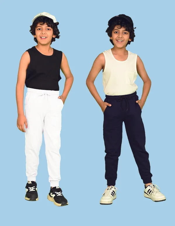 Nusyl_Boys_White_&_Navy_Blue_Solid_Trackpants