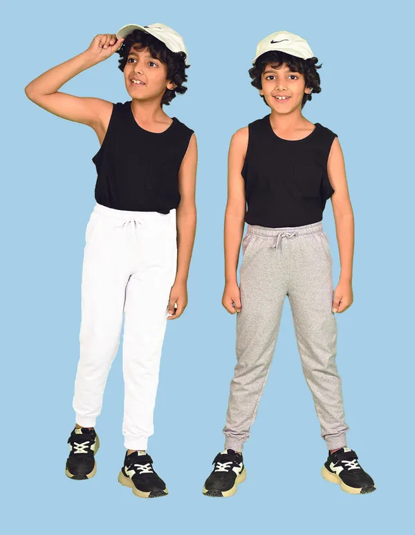 Nusyl_Boys_White_&_Grey_Solid_Trackpants