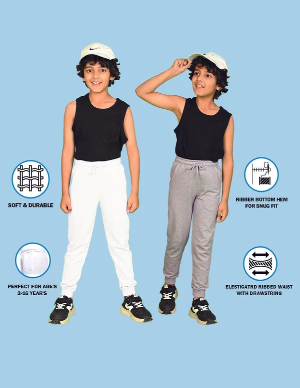 Nusyl_Boys_White_&_Grey_Solid_Trackpants