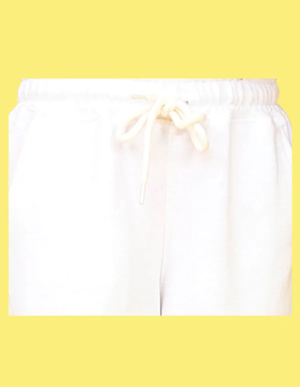 Nusyl_Girls_White_&_White_Solid_Trackpants