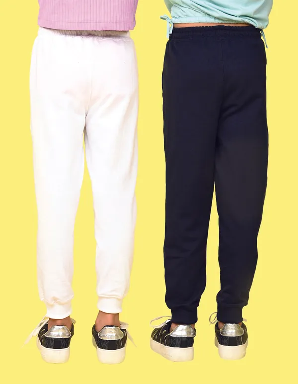 Nusyl_Girls_White_&_Navy_Blue_Solid_Trackpants