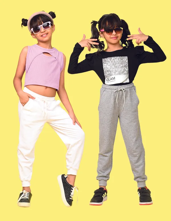 Nusyl_Girls_White_&_Grey_Solid_Trackpants