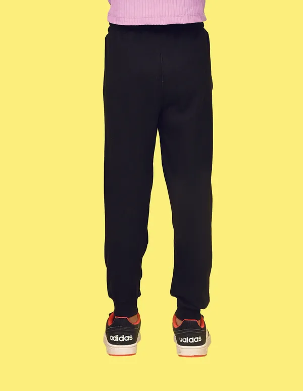 Nusyl_Girls_Black_&_Black_Solid_Trackpants