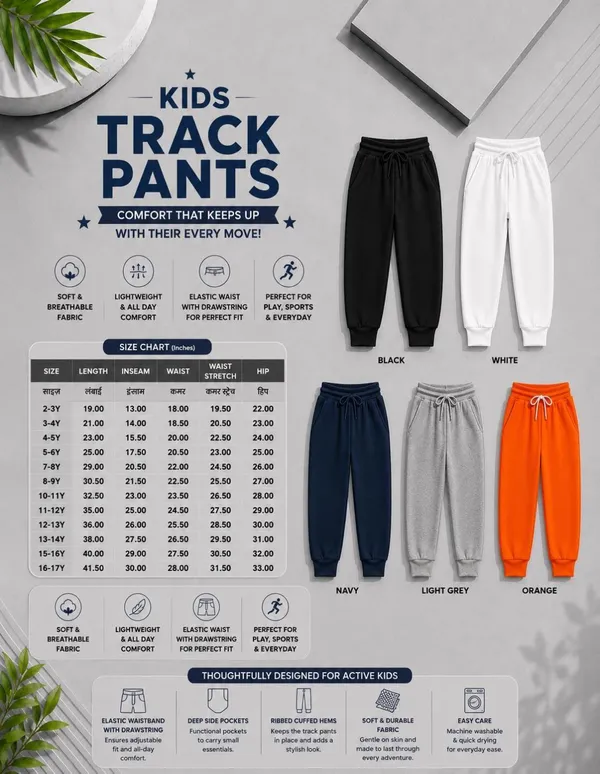 Nusyl_Boys_Orange_&_Black_Solid_Trackpants
