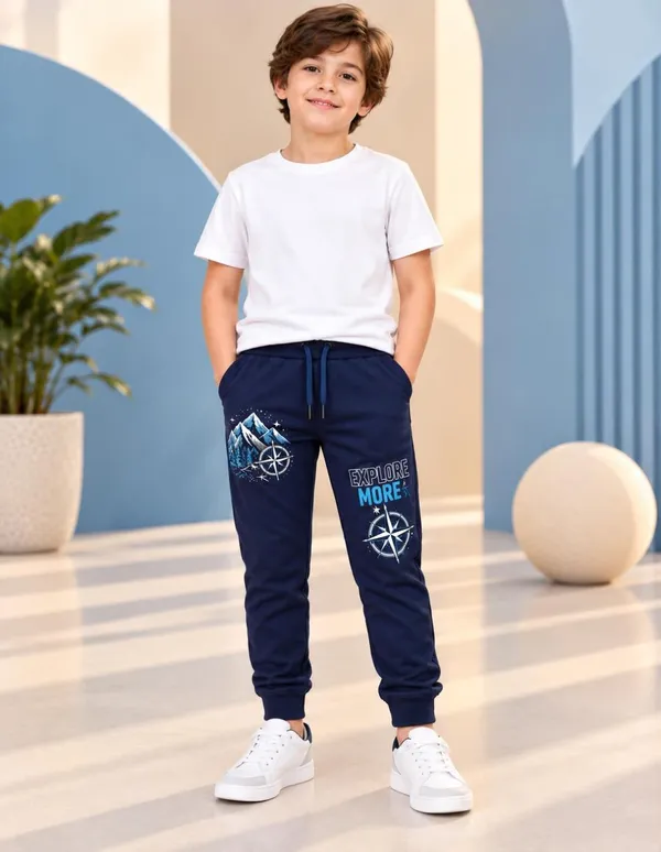 Nusyl_Boys_Pack_of_2_Black_&_Navy_Rocket_Printed_&_Explore_More_Text_Printed_Trackpants