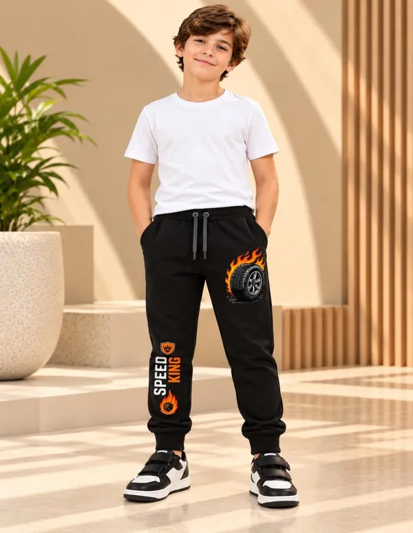 Nusyl_Boys_Pack_of_2_Black_&_Grey_Speed_King_Text_Printed_&_Striped_Arrows_Printed_Trackpants