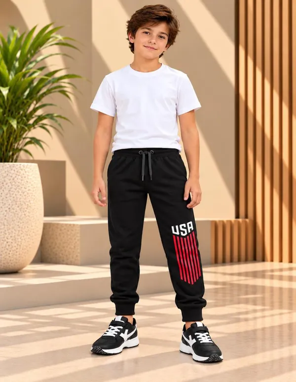 Nusyl_Boys_Pack_of_2_Black_&_White_Usa_Text_Printed_&_Tiger_Printed_Trackpants